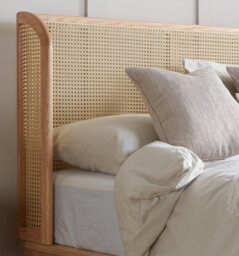 Save On Goods UK 4Ft6 Double Oak And Rattan Wood Wooden Bed Frame,bedstead - thumbnail 5