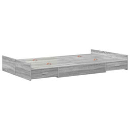 Berkfield Modern Storage Bed Frame Grey Sonoma 120 X 200 Cm Engineered Wood - thumbnail 7