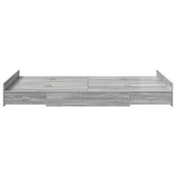 Berkfield Modern Storage Bed Frame Grey Sonoma 120 X 200 Cm Engineered Wood - thumbnail 5