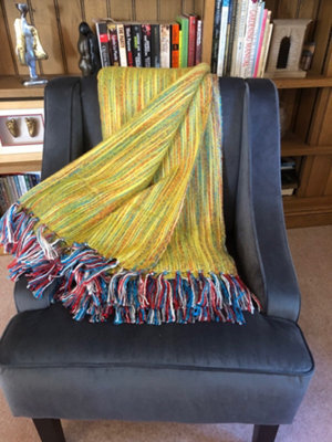 Luxury Living 100% Acrylic Throw - 200Cm X 130Cm - Lime Stripe - image 1