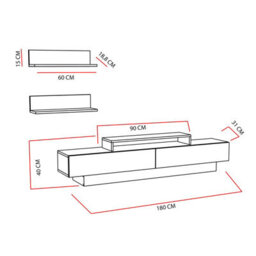 Decorotika Lusi Tv Stand Tv Unit For Tvs Up To 80 Inch Walnut White - thumbnail 2