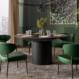 Arte Zante Za9 Extending Dining Table 120-160 Cm In Black - Modern Round Dining With Smooth Extension - thumbnail 3