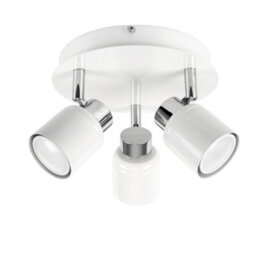 Valuelights Benton White 3 Way Round Ip44 Bathroom Ceiling Spotlight And Warm Bulbs