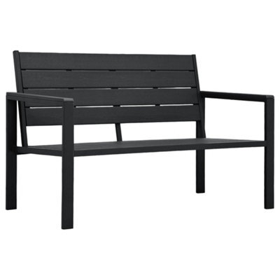Berkfield Garden Bench 120 Cm Hdpe Black Wood Look - image 1