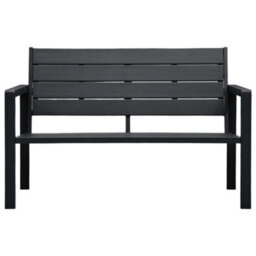 Berkfield Garden Bench 120 Cm Hdpe Black Wood Look - thumbnail 2