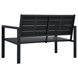 Berkfield Garden Bench 120 Cm Hdpe Black Wood Look - thumbnail 3