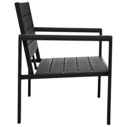 Berkfield Garden Bench 120 Cm Hdpe Black Wood Look - thumbnail 4