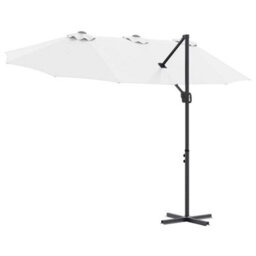 Berkfield Garden Cantilever Parasol Sand Powder-Coated Steel - thumbnail 8