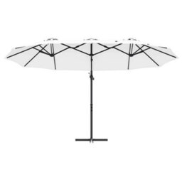 Berkfield Garden Cantilever Parasol Sand Powder-Coated Steel - thumbnail 5