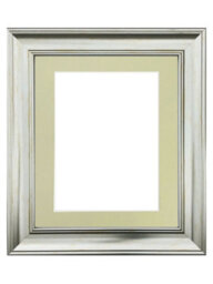 Frames By Post Scandi Vintage Silver Frame With Light Grey Mount For Image Size A3 - thumbnail 1