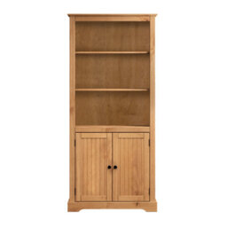 Mercers Furniture Country Antique 2 Door Bookcase Solid Wood Pine Wooden Storage Cupboard Open Shelves - thumbnail 3
