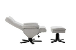 Sven Recliner With Ottoman - Grey Fabric Recliner - D82Xw77Xh105Cm, Seat Height 49Cm - thumbnail 2
