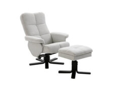 Sven Recliner With Ottoman - Grey Fabric Recliner - D82Xw77Xh105Cm, Seat Height 49Cm - thumbnail 1