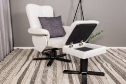 Sven Recliner With Ottoman - Grey Fabric Recliner - D82Xw77Xh105Cm, Seat Height 49Cm - thumbnail 5
