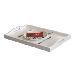 Wooden Butler Tray Table White Folding Side Table With Removable Serving Tray Handles For Breakfast Laptop Dinner - thumbnail 4