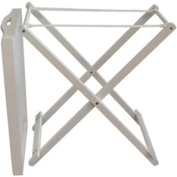 Wooden Butler Tray Table White Folding Side Table With Removable Serving Tray Handles For Breakfast Laptop Dinner - thumbnail 6