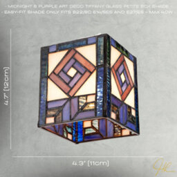 Happy Homewares Classic Art Denergy Savingtiffany Square Box Pendant Shade In Blue And Purple - thumbnail 6