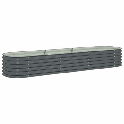 Berkfield Practical Garden Raised Bed 320X80X44 Cm Galvanised Steel Grey - image 1