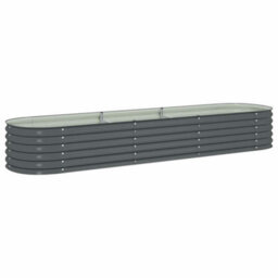 Berkfield Practical Garden Raised Bed 320X80X44 Cm Galvanised Steel Grey - thumbnail 1