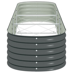 Berkfield Practical Garden Raised Bed 320X80X44 Cm Galvanised Steel Grey - thumbnail 5
