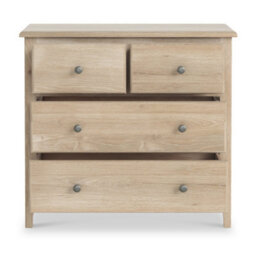 Celine Washed Oak 2 Over 2 Chest Of Drawers - Fully Assembled - By Roseland Furniture - thumbnail 5
