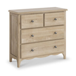 Celine Washed Oak 2 Over 2 Chest Of Drawers - Fully Assembled - By Roseland Furniture - thumbnail 1