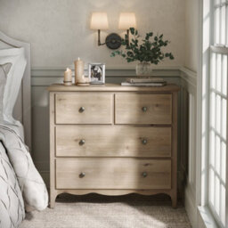 Celine Washed Oak 2 Over 2 Chest Of Drawers - Fully Assembled - By Roseland Furniture - thumbnail 2