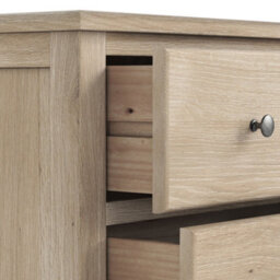 Celine Washed Oak 2 Over 2 Chest Of Drawers - Fully Assembled - By Roseland Furniture - thumbnail 7