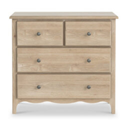 Celine Washed Oak 2 Over 2 Chest Of Drawers - Fully Assembled - By Roseland Furniture - thumbnail 3