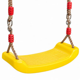 Hanging Swing Seat With Adjustable Ropes Indoor Outdoor Garden Playground Toy Rainbow Curved Board - thumbnail 2