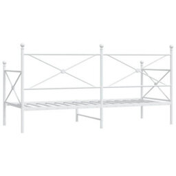 Berkfield Day Bed Without Mattress White 90X200 Cm Steel - thumbnail 7