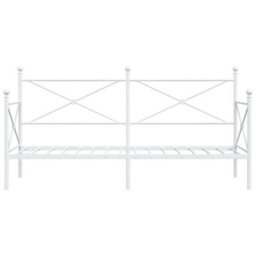 Berkfield Day Bed Without Mattress White 90X200 Cm Steel - thumbnail 5