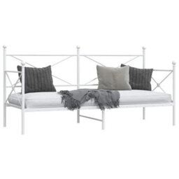 Berkfield Day Bed Without Mattress White 90X200 Cm Steel - thumbnail 4