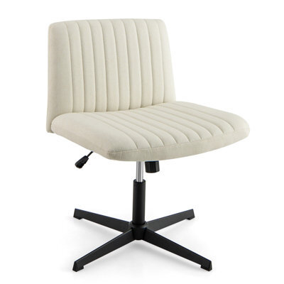 Costway Criss Cross Legged Chair Home Office Chair W/ Wide Padded Seat - image 1