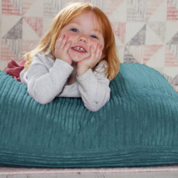 rucomfy Beanbags Rucomfy Jumbo Cord Bean Bag Floor Cushion - Indoor Versatile Teal Seat - thumbnail 2