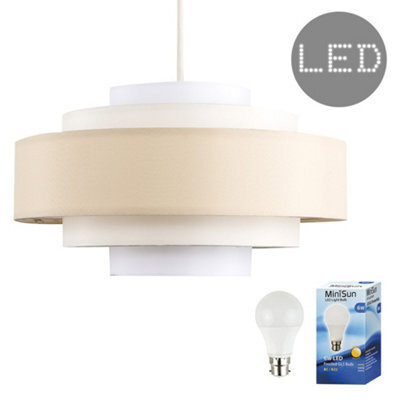 Valuelights Hampshire Cream Ceiling Shade And Bulb (D)35Cm - image 1