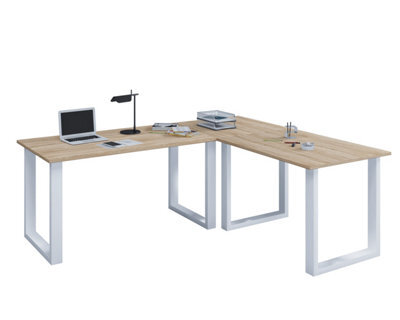 Vcm Desk Lona White / Sonoma Oak H. 76 X W. 160 X D. 160 Cm - image 1