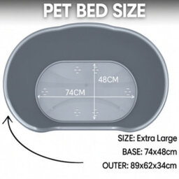 KetoPlastics Dog Bed Heavy Duty Plastic Waterproof Pet Cat Puppy Silver Re-Usable Extra Large - thumbnail 3