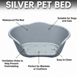 KetoPlastics Dog Bed Heavy Duty Plastic Waterproof Pet Cat Puppy Silver Re-Usable Extra Large - thumbnail 6