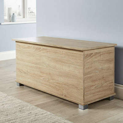 Home Source Malmo Storage Ottoman Chest Sonoma Oak Effect - image 1