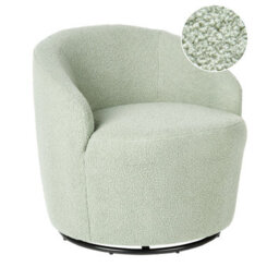 Beliani Swivel Armchair Davik Boucle Light Green - thumbnail 1