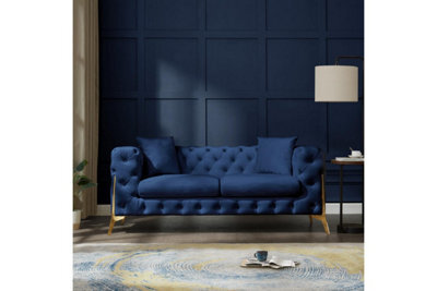Home Detail Jaguar 2 Seater Sofa Chesterfield Design Velvet Fabric - image 1