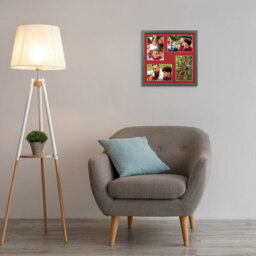 AK Frames 12X12 Dark Grey Sleek Multi Photo Frame With Crimson Mount - Holds 4 Apertures (4X) 6X4 Photos - thumbnail 3