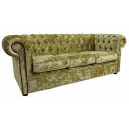 Chesterfield 3 Seater Sofa Settee Senso Chartreuse Green Velvet Fabric In Classic Style - thumbnail 3