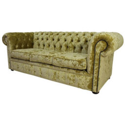 Chesterfield 3 Seater Sofa Settee Senso Chartreuse Green Velvet Fabric In Classic Style - thumbnail 4