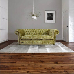 Chesterfield 3 Seater Sofa Settee Senso Chartreuse Green Velvet Fabric In Classic Style - thumbnail 5
