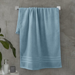 Catherine Lansfield Zero Twist Cotton Bath Sheet Pair Blue - thumbnail 1