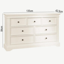 Statement Furniture Gainsborough Vintage Cream 3 Over 4 Chest Of Drawers - thumbnail 2