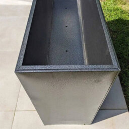 Woven Wood 90Cm Long Zinc Silver & Black Textured 60Cm Tall Trough Planter - thumbnail 4