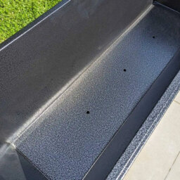 Woven Wood 90Cm Long Zinc Silver & Black Textured 60Cm Tall Trough Planter - thumbnail 6